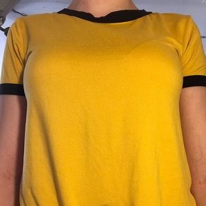 Golden yellow and black short sleeve
